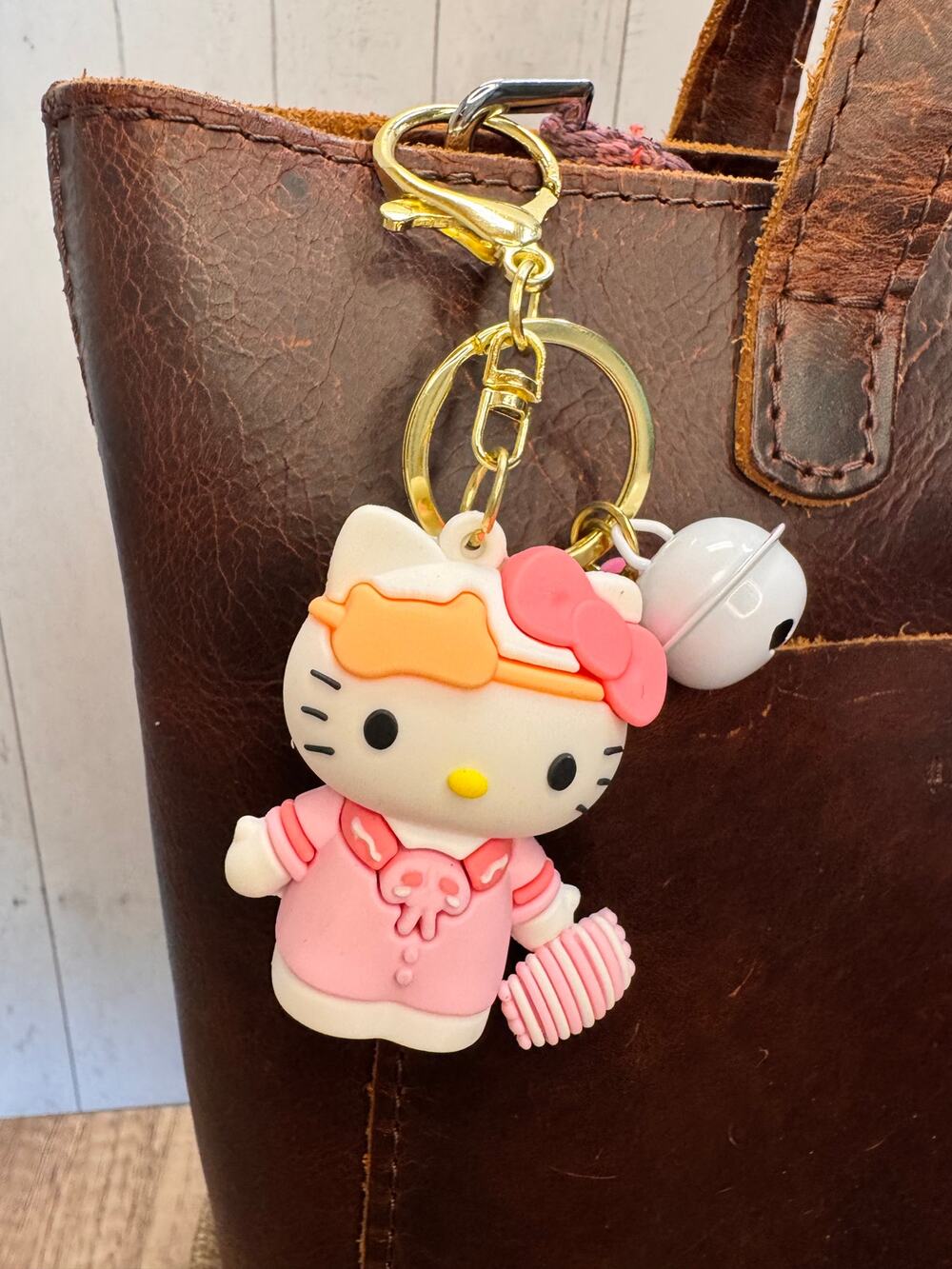Cute Kitty Hello Kitty Themed Bag Charm Kitty Keychain Pink Accessory Cat Lover